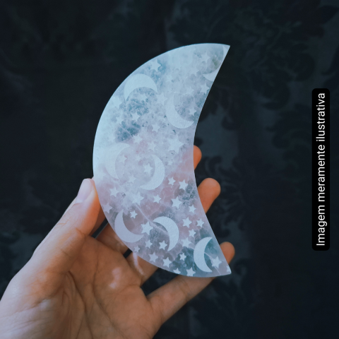 Meia Lua de Selenita - 12cm  - Unidade